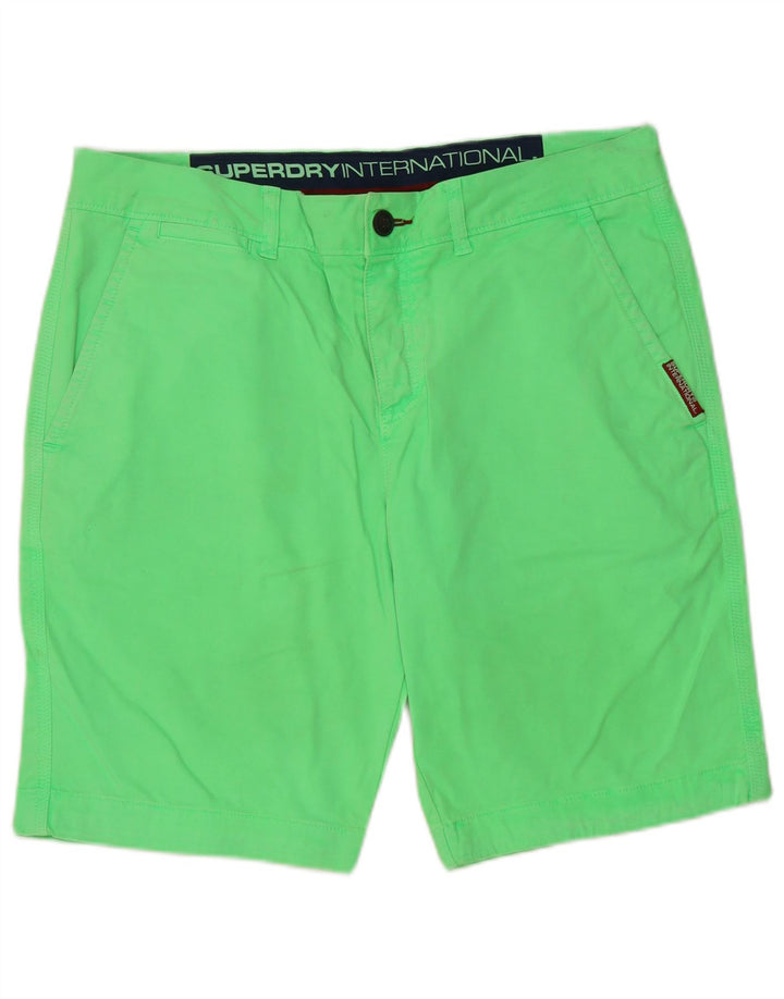Superdry Herren Chino-Shorts, Größe L, W36, grüne Baumwolle
