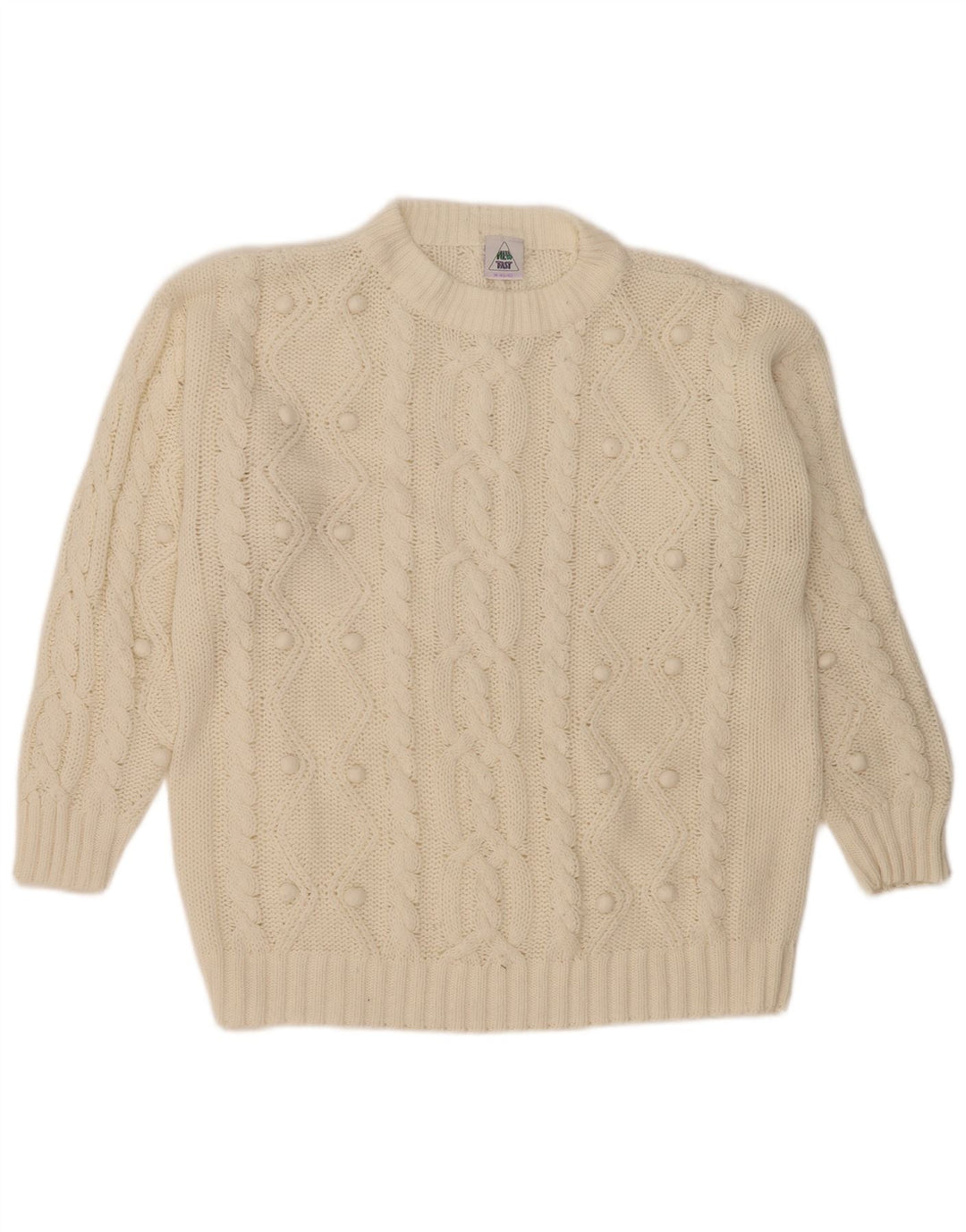 New Fast Damen-Pullover in Übergröße mit Rundhalsausschnitt, EU 40/42, Mittelweiß