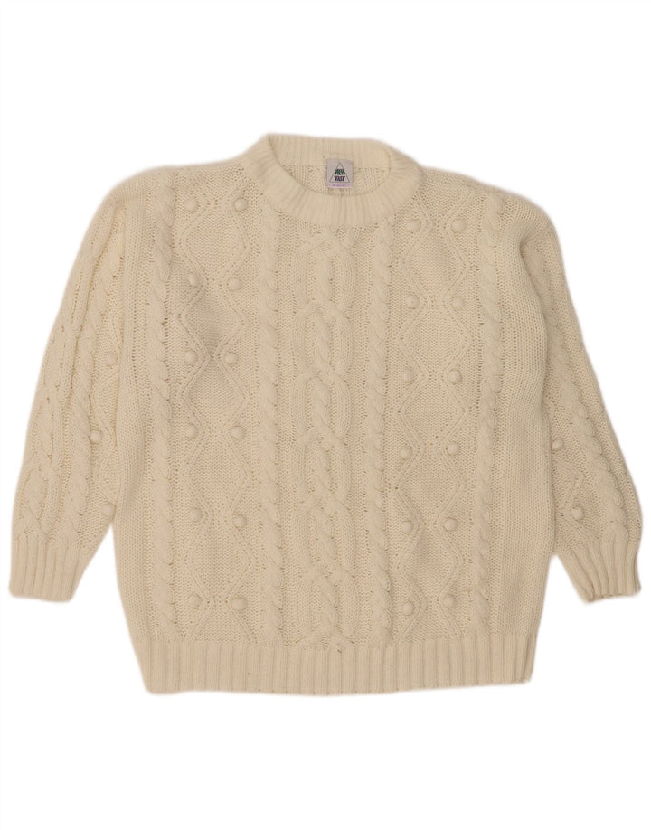 New Fast Damen-Pullover in Übergröße mit Rundhalsausschnitt, EU 40/42, Mittelweiß