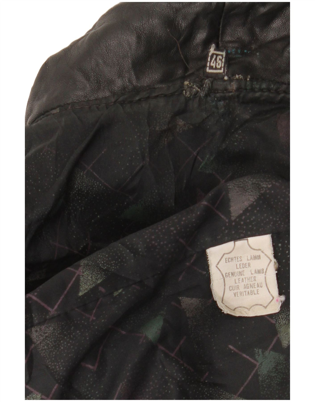 Vintage Damen Übergroße Lederjacke EU 46 XL Schwarzes Leder