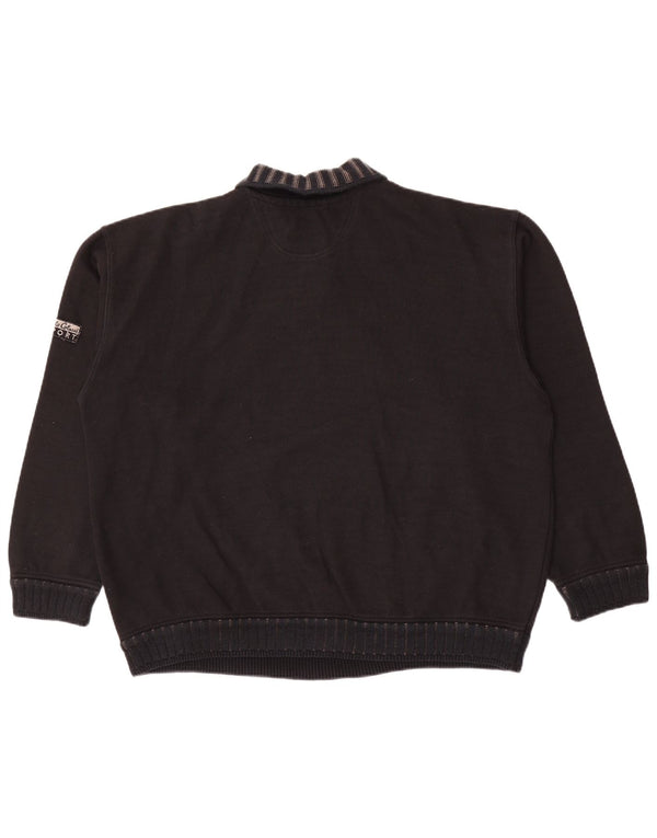 Carlo Colucci Mens Polo Neck Jumper Sweater XL Black Argyle/Diamond Cotton