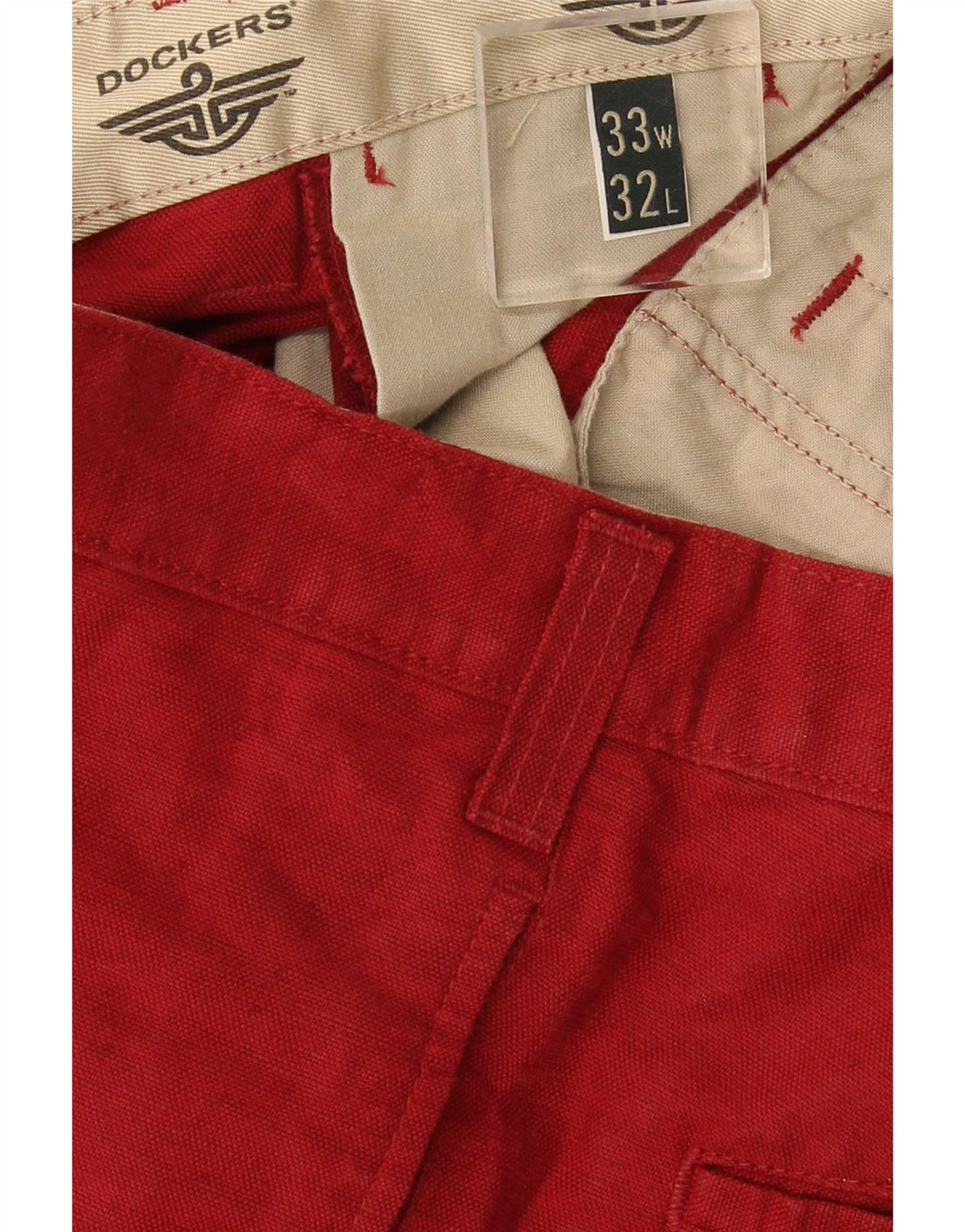 Dockers Herren Khakis Straight Chino Hose W33 L32 Rot