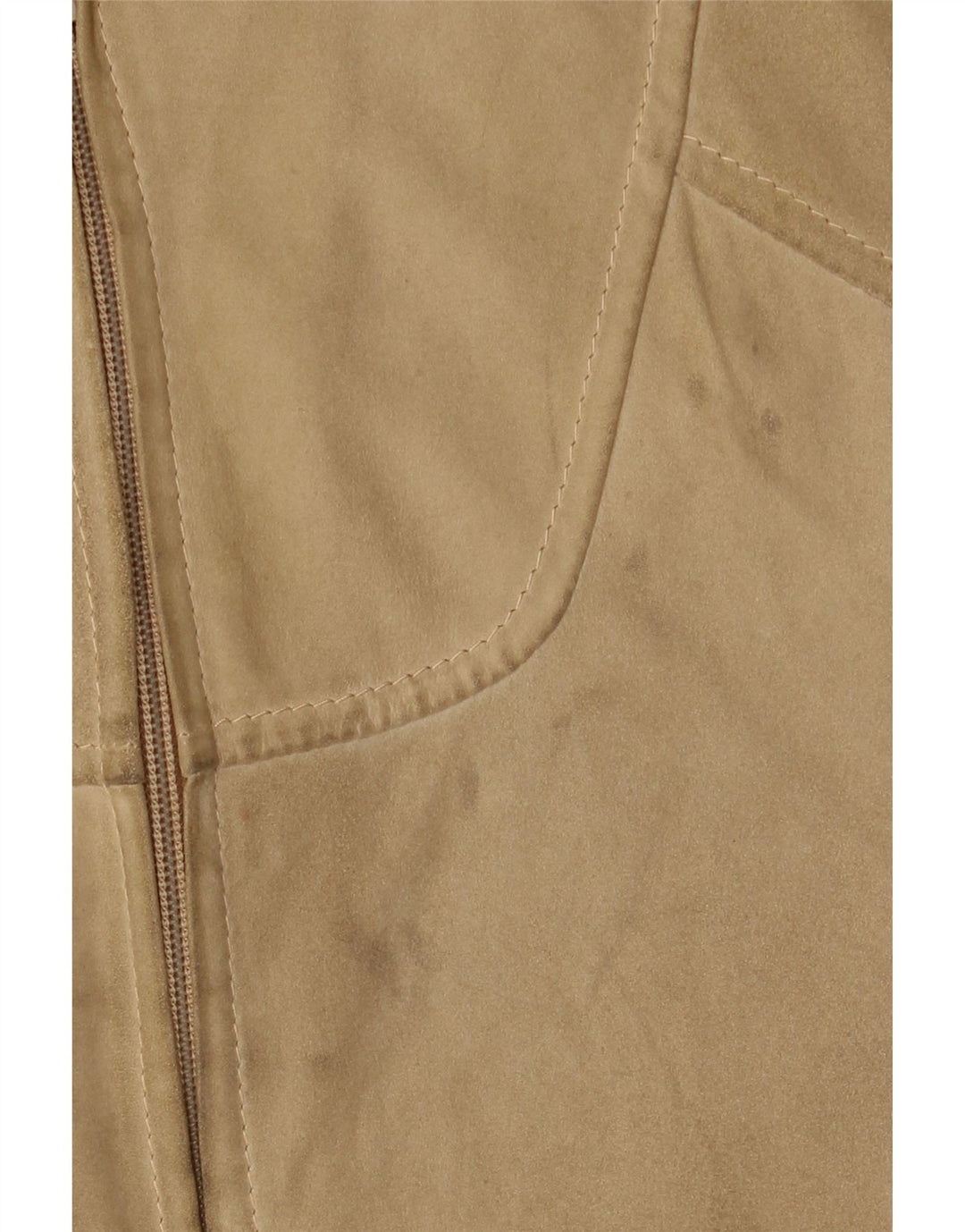 Vintage Herren Wildleder Bomberjacke UK 38 Medium Beige