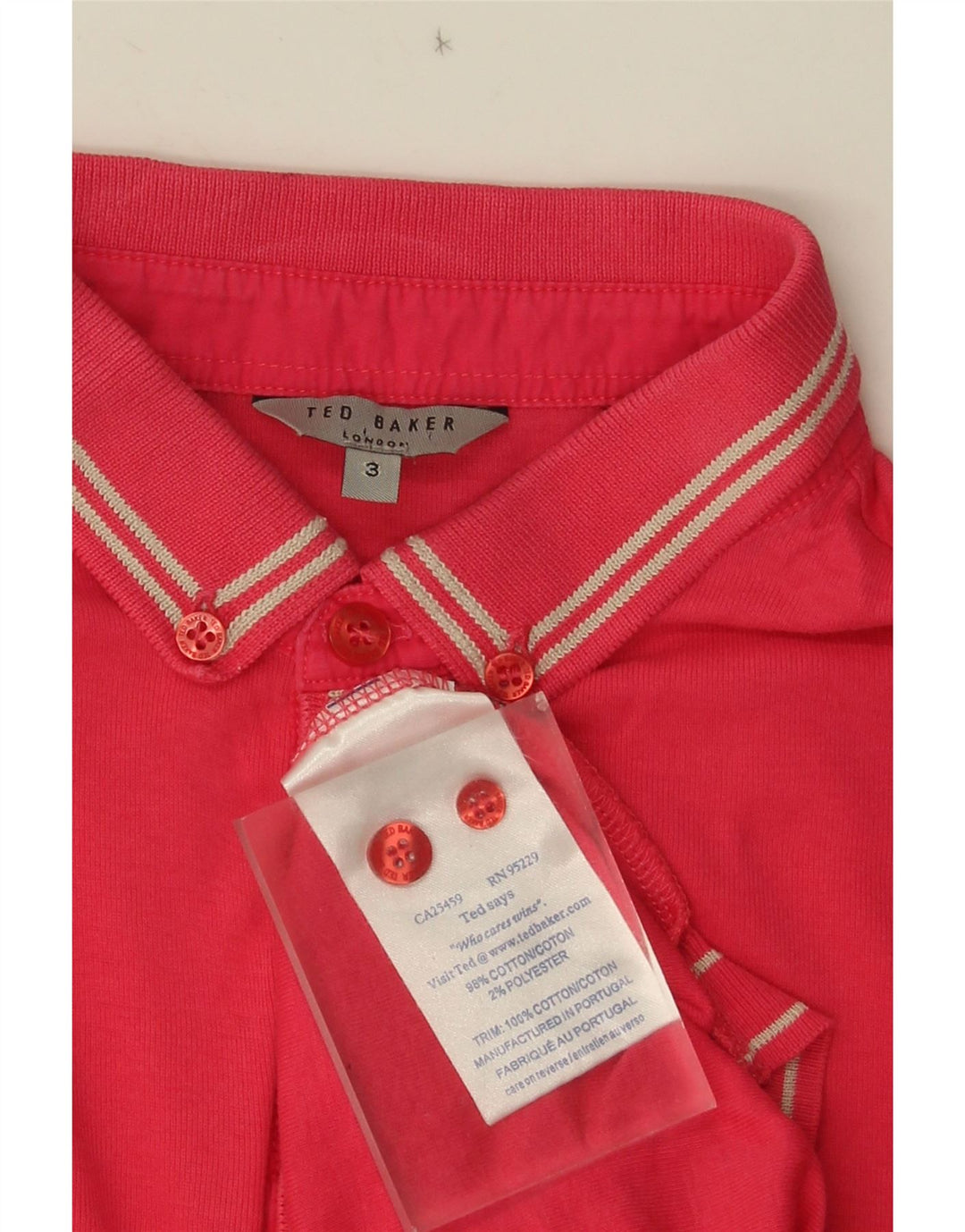 Ted Baker Herren-Pullover mit Rollkragen, Größe 3, mittelrosa gestreift