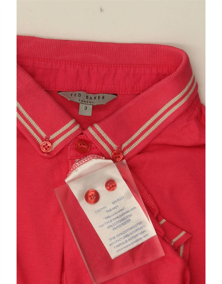 Ted Baker Herren-Pullover mit Rollkragen, Größe 3, mittelrosa gestreift