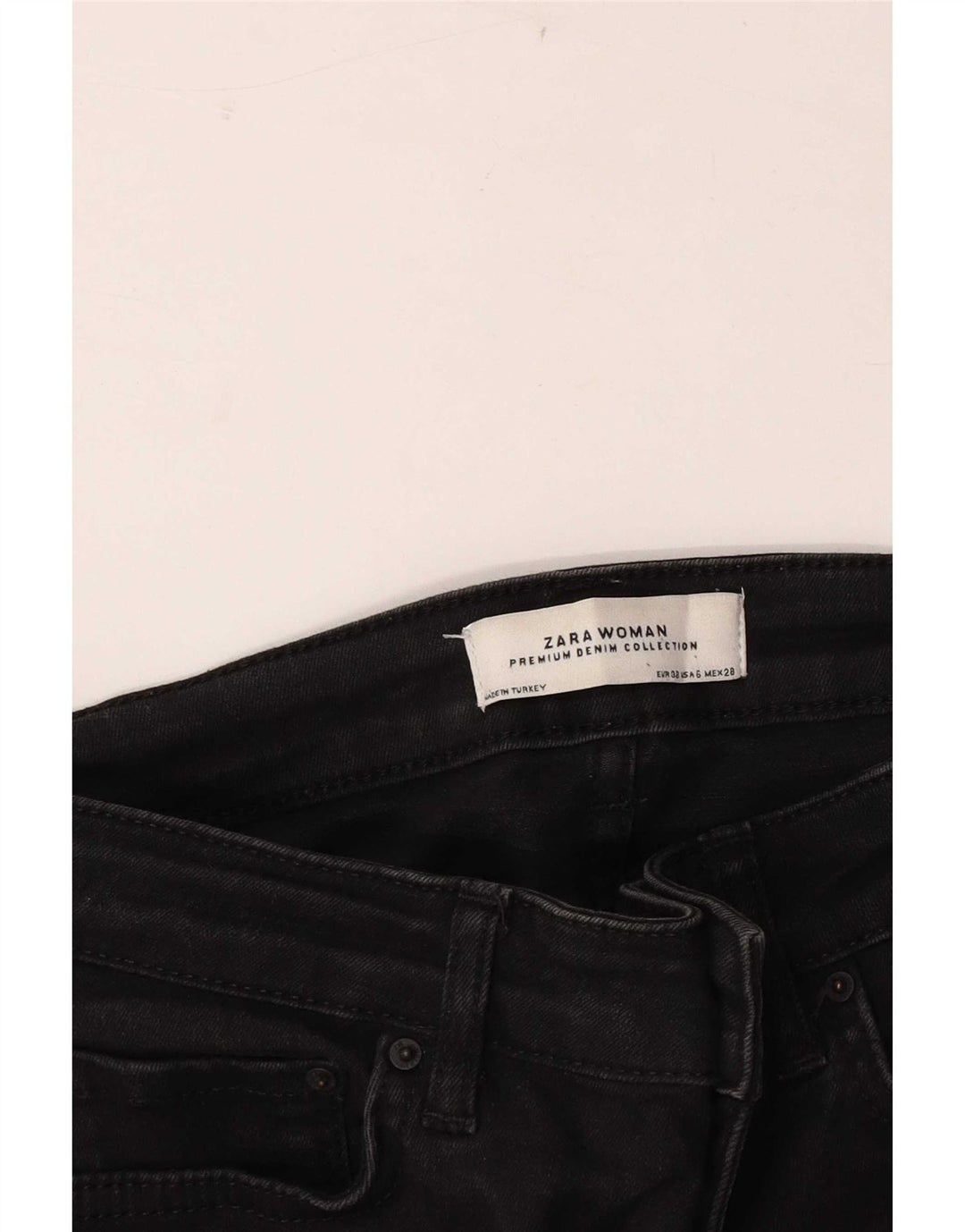 Zara Damen Schlagjeans EU 38 Small W28 L33 Schwarz