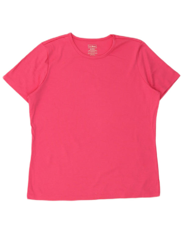 L.L.Bean Damen T-Shirt Top UK 14 Mittelrosa Baumwolle