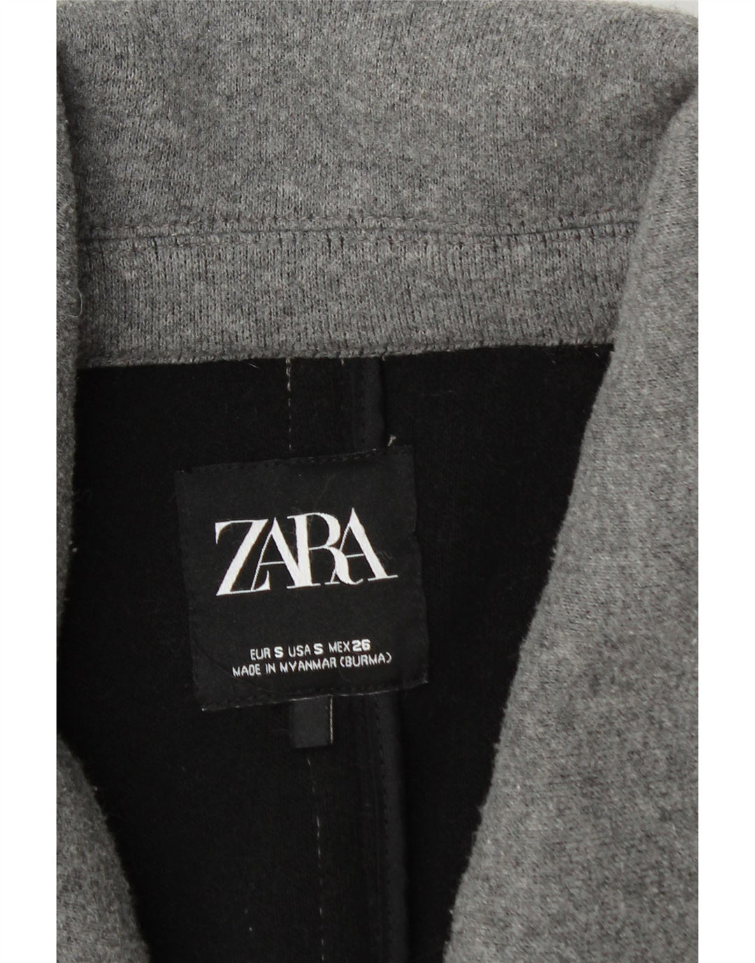 Zara Damen Übergroßer Mantel UK 10 Small Grau