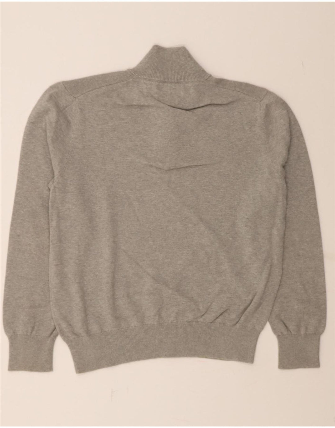 TOMMY HILFIGER Mens Zip Neck Jumper Sweater Large Grey Cotton Vintage Tommy Hilfiger and Second-Hand Tommy Hilfiger from Messina Hembry 
