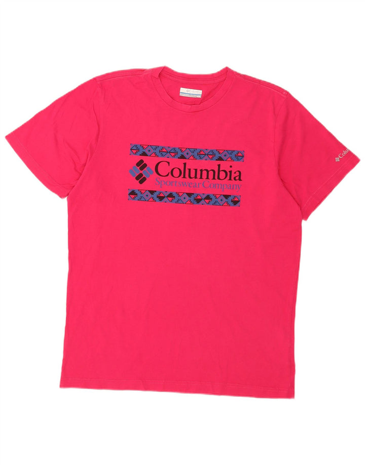 Columbia Herren-T-Shirt mit Grafik, Mittelrosa, Baumwolle