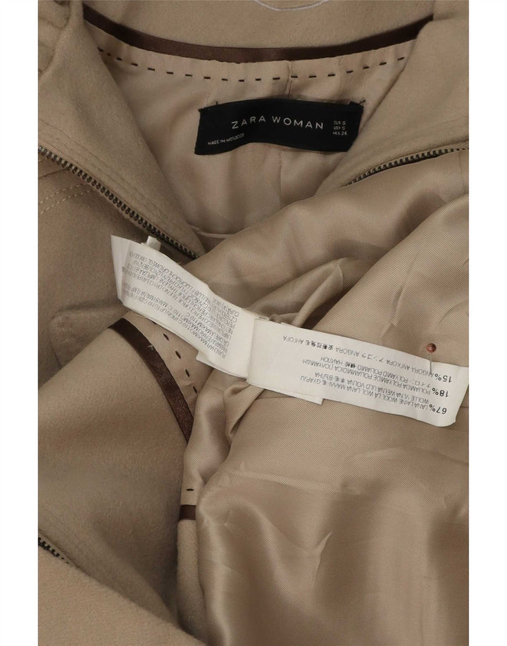 Zara Damen Trenchcoat UK 10 Small Graue Wolle