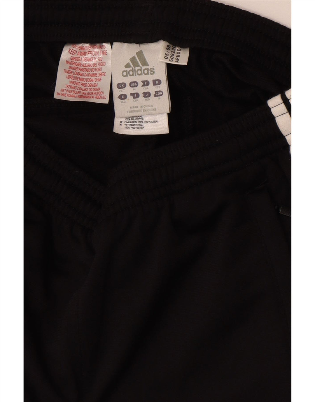 Adidas Mädchen-Trainingshose, 11–12 Jahre, schwarzes Polyester