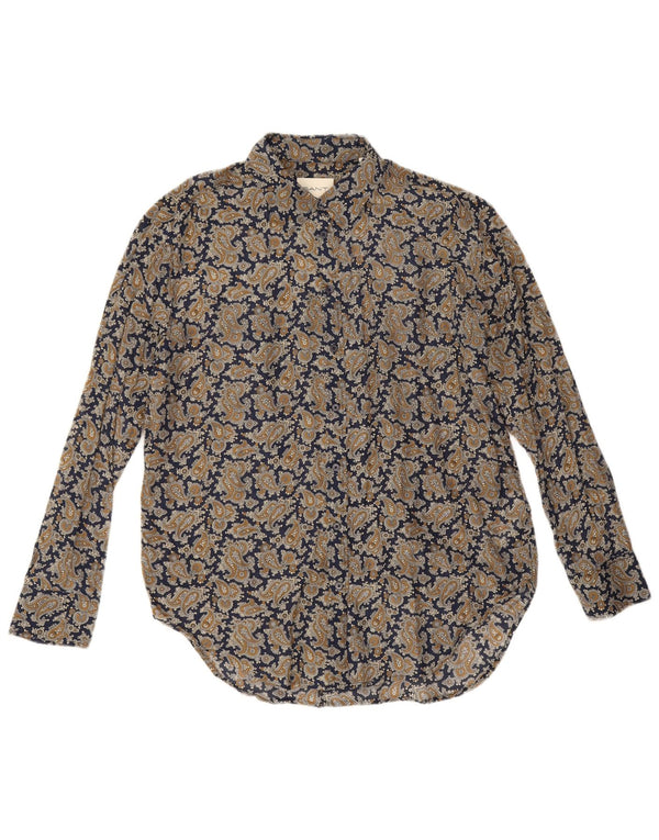 Gant Damen-Oversize-Hemd, Größe S, Marineblau, Paisleymuster, Baumwolle