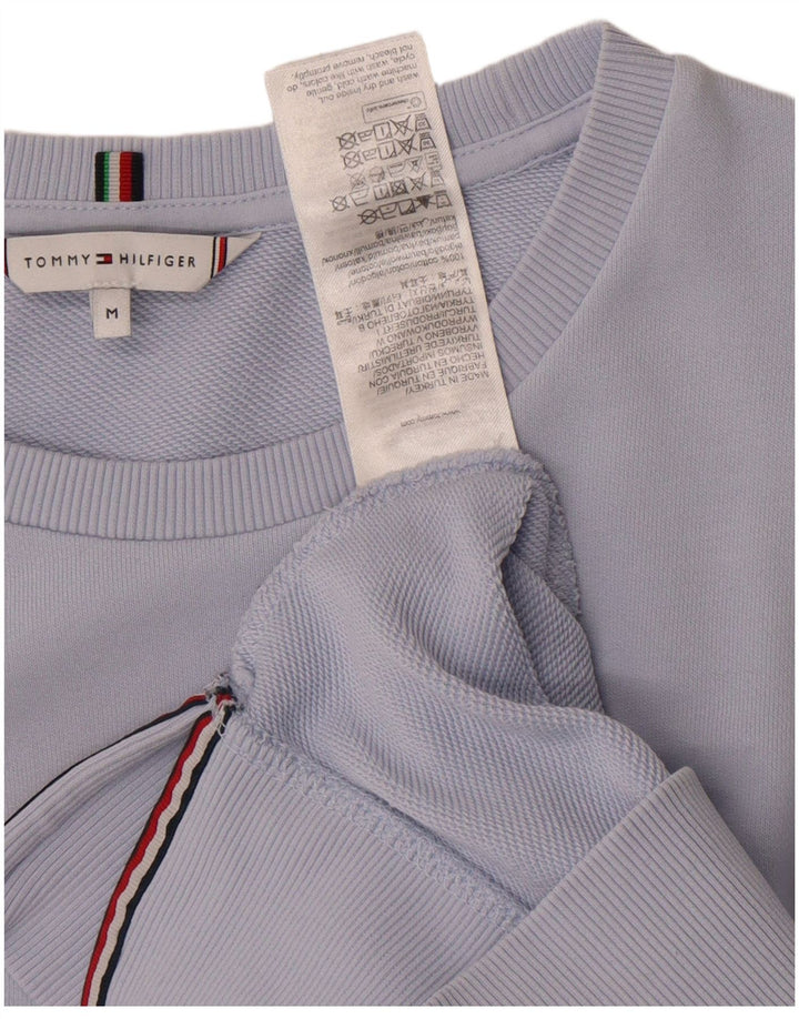 Tommy Hilfiger Damen Grafik-Sweatshirt-Pullover UK 14 Mittelblaue Baumwolle