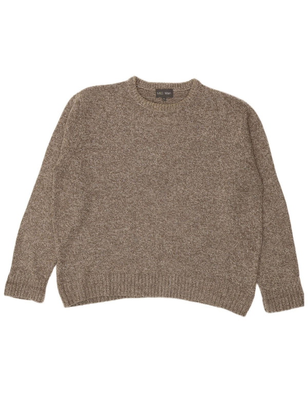 Marks & Spencer Herren-Pullover mit Rundhalsausschnitt, XL, braun meliert, Acryl
