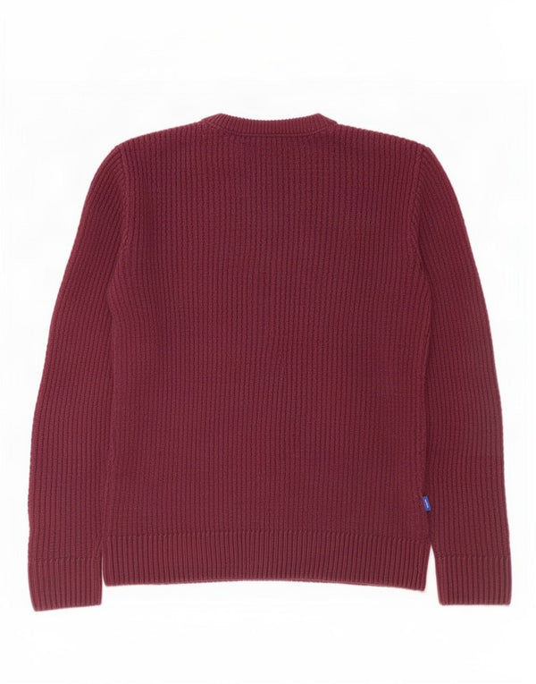 Jack & Jones Herren-Pullover mit Rundhalsausschnitt, mittlerer burgunderroter Baumwolle