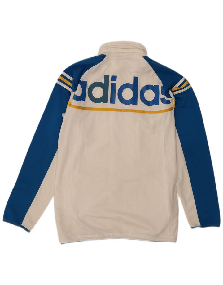 Adidas Herren-Trainingsanzugoberteil, UK-Größe 36/38, Größe S, Weiß, Colourblock-Polyester