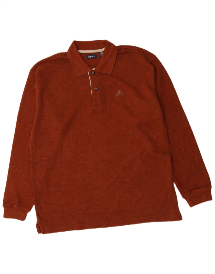 IZOD Herren-Pullover mit Polokragen, Größe L, kastanienbraun, Baumwolle