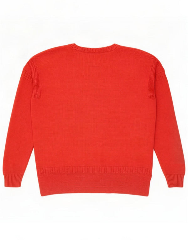 Joules Damen-Pullover mit Rundhalsausschnitt, UK 12, mittelrote Baumwolle