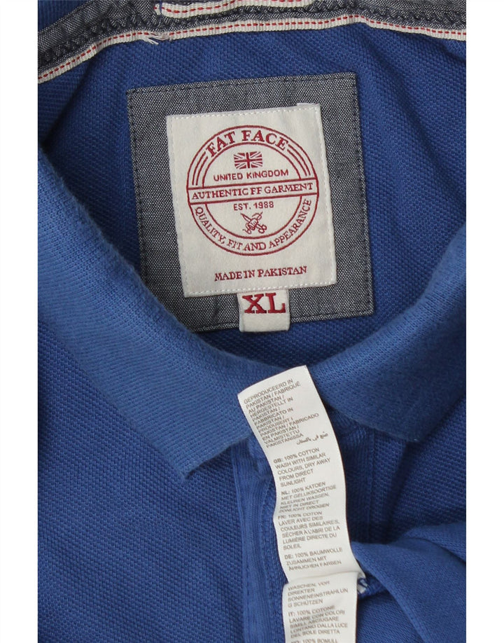 Fat Face Herren Poloshirt XL Blau Baumwolle