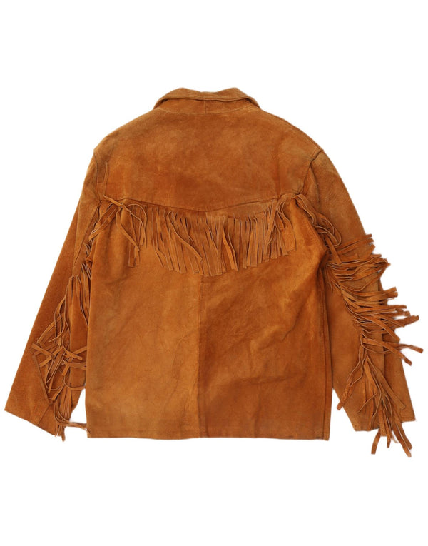 Vintage Herren Wildlederjacke IT 52 XL Braun Cowboy