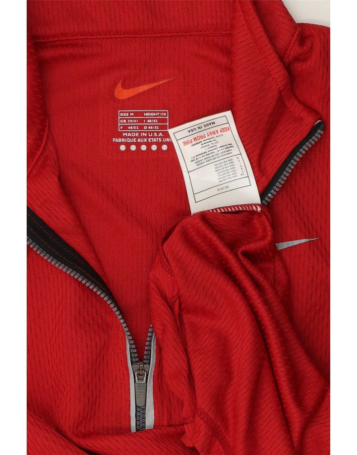Nike Herren-Pullover-Trainingsanzugoberteil mit Reißverschluss und Halsausschnitt, UK 39/41, mittelrotes Polyester