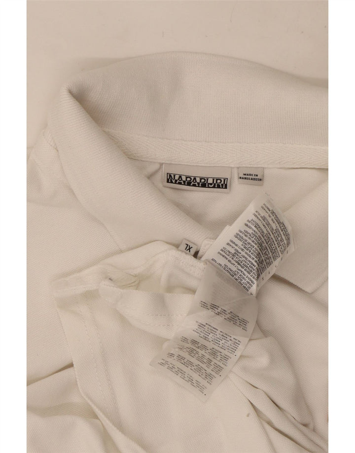 Napapijri Herren Poloshirt XL Weiße Baumwolle