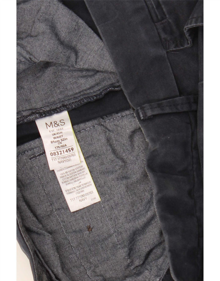 Marks & Spencer Herren-Chinoshorts W32, mittelmarineblaue Baumwolle