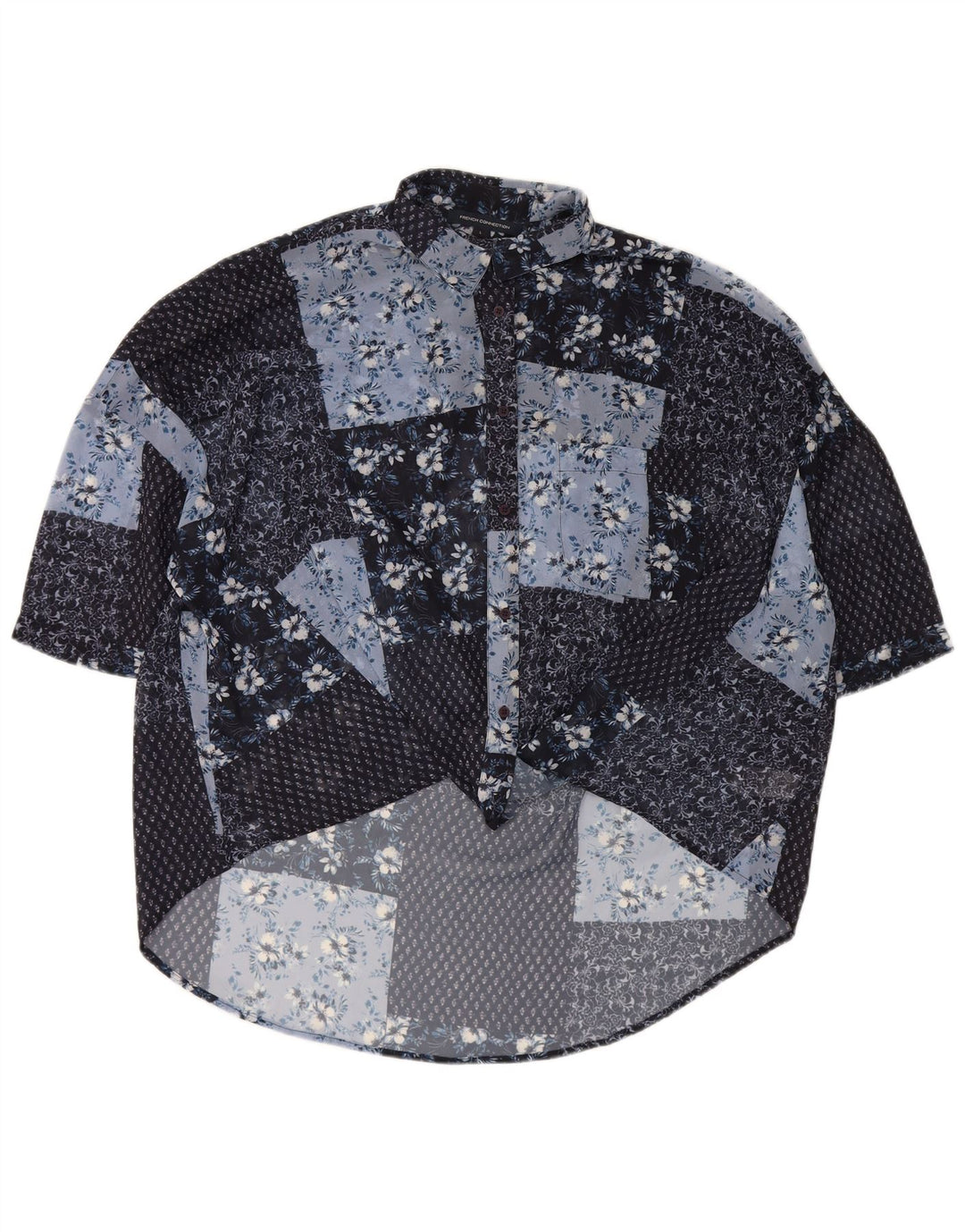 FRENCH CONNECTION Womens Oversized Shirt Blouse UK 16 Large Blue Floral