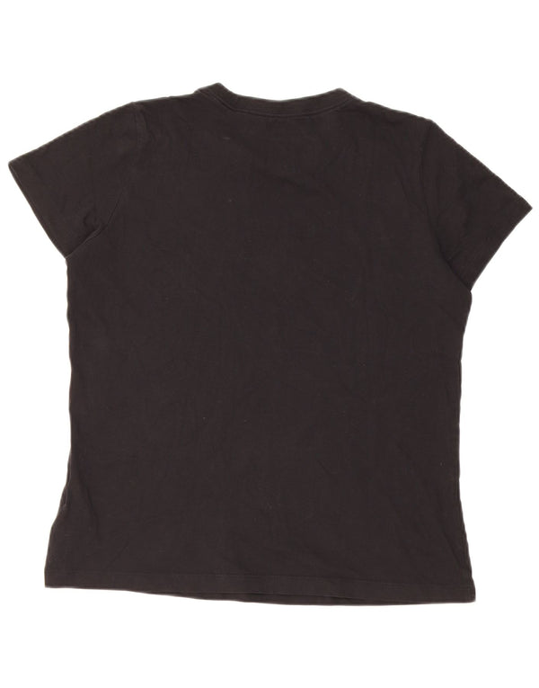 Nike Womens Graphic T-Shirt Top UK 14 Mittelschwarze Baumwolle