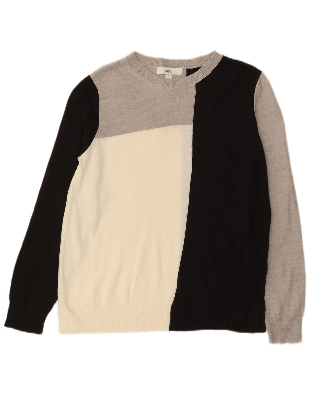 Marks & Spencer Damen-Pullover mit U-Boot-Ausschnitt, Gr. 10, Größe S, Grau