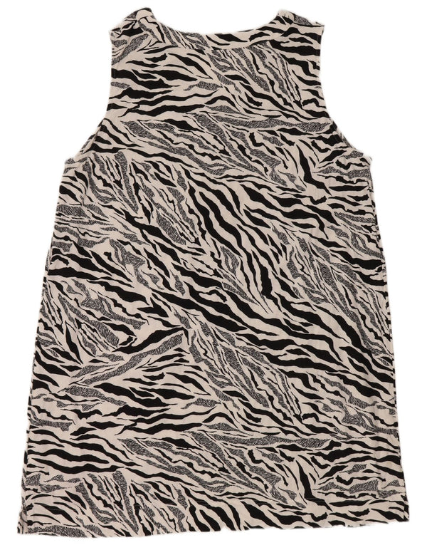 Marks & Spencer Damen Ärmelloses Etuikleid UK 22 2XL Weißer Tierdruck