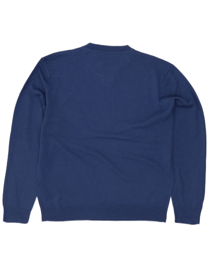 Pierre Cardin Herren-Pullover mit Knopfkragen, großes Blau, Acryl