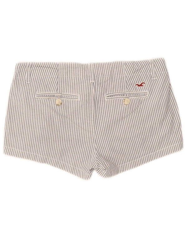 Hollister Damen Hotpants US 1 XS W25 Blaue Nadelstreifen-Baumwolle