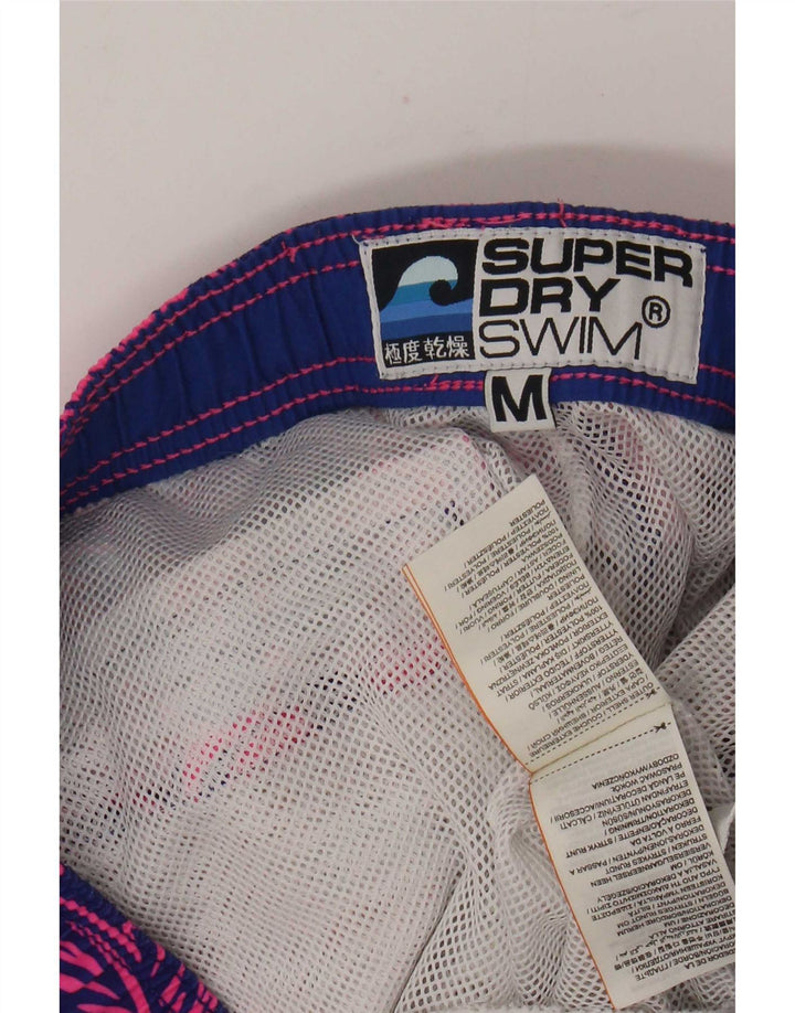 Superdry Herren Badeshorts mit Grafik, Mittelblaues Blumenmuster, Polyester