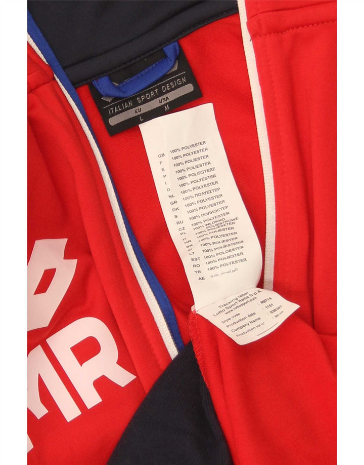 Lotto Herren-Trainingsanzug mit grafischem Oberteil, großes rotes Farbblock-Polyester