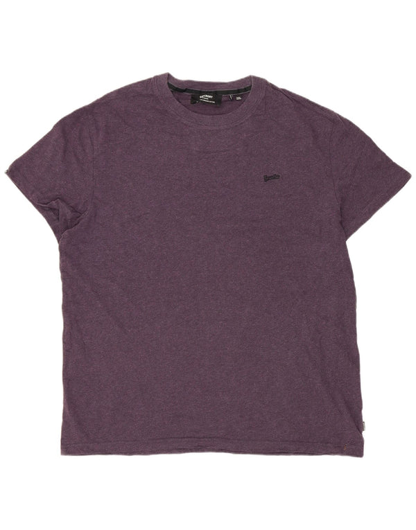 Superdry Mens T-Shirt Top 2XL Purple Cotton