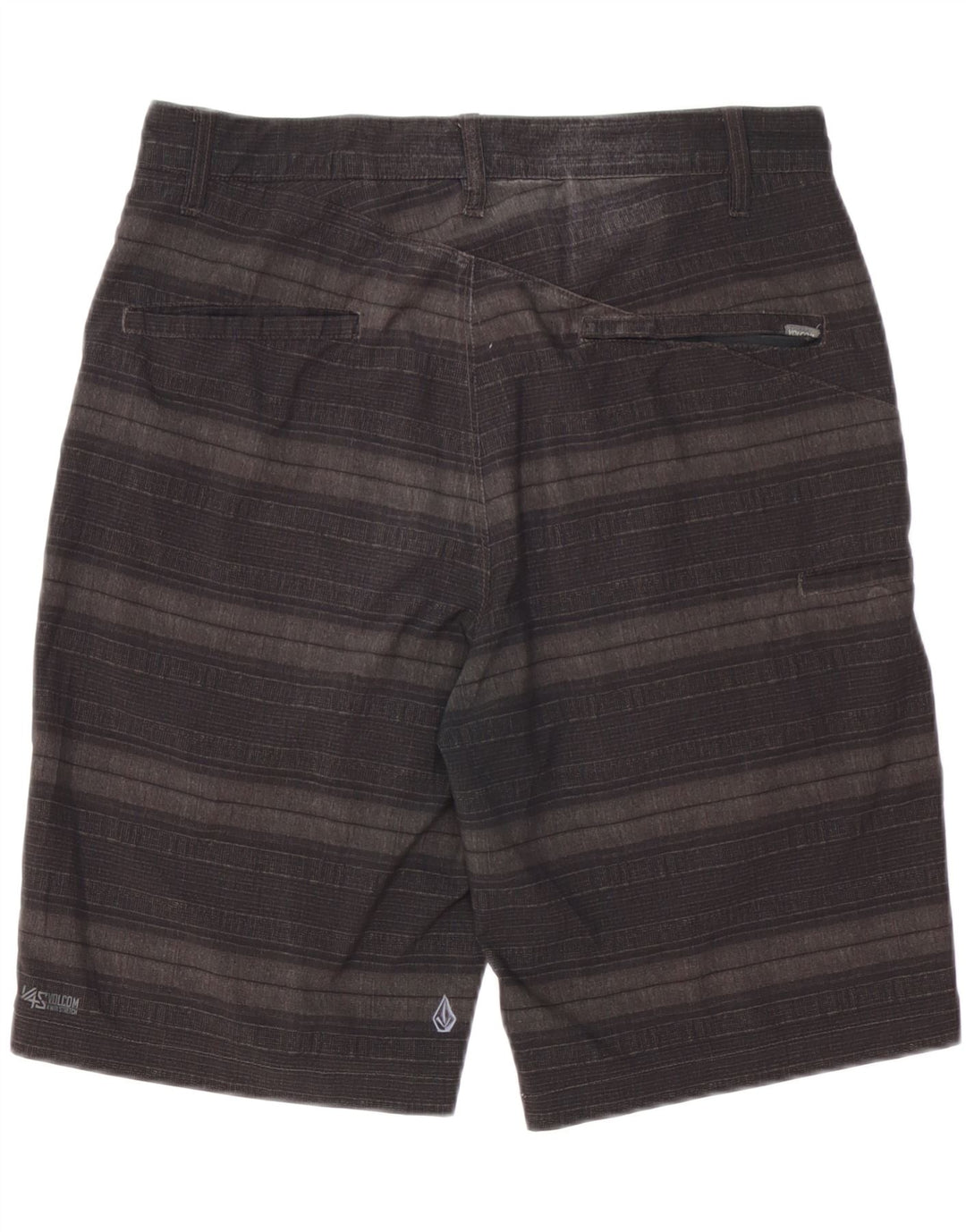 VOLCOM Herren Cargoshorts W32 Großes grau gestreiftes Polyester