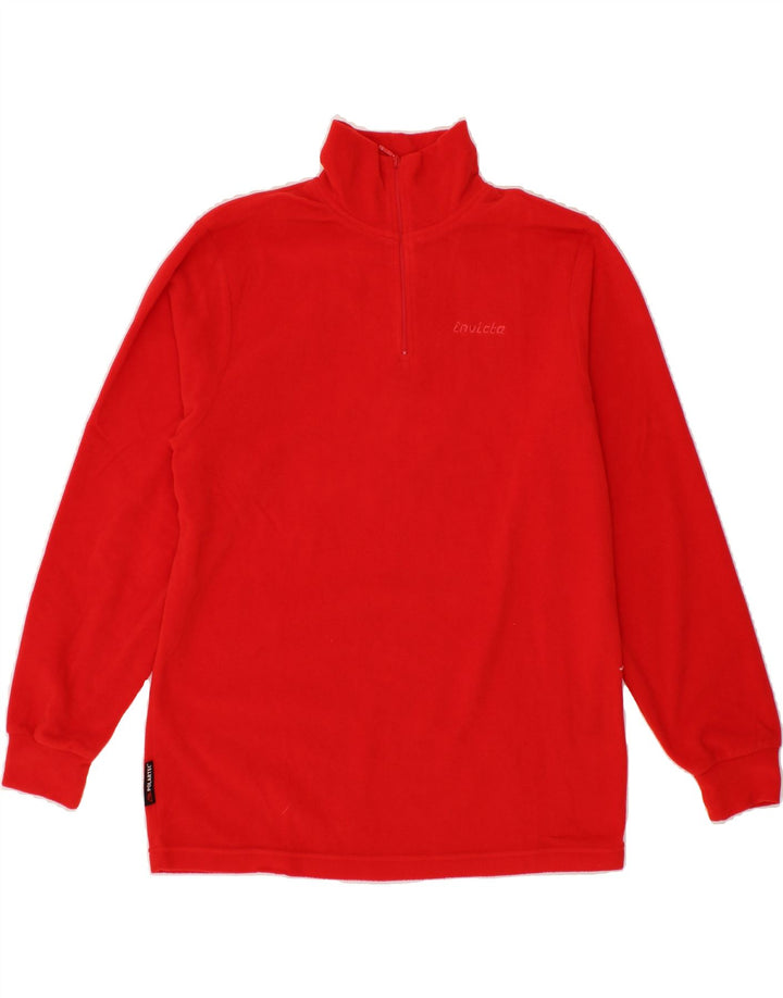 INVICTA Womens Zip Neck Fleece Jumper UK 16 Large Red Polyester Vintage Invicta and Second-Hand Invicta from Messina Hembry 