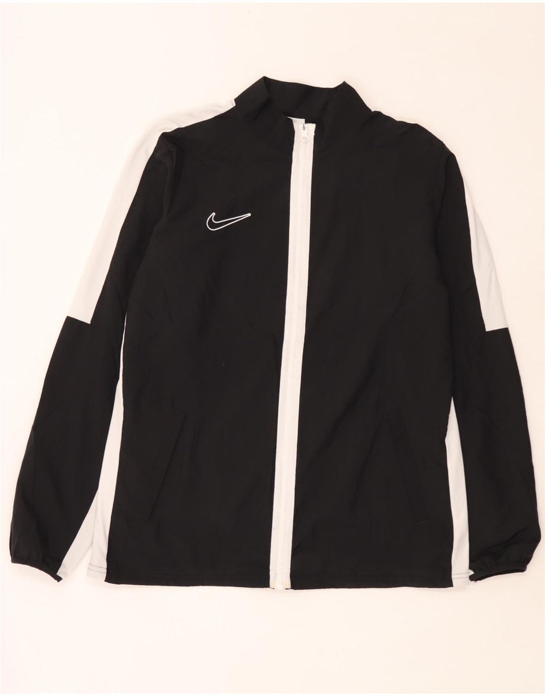 Nike Herren Dri Fit Trainingsanzug-Top-Jacke, großes schwarzes Farbblock-Polyester