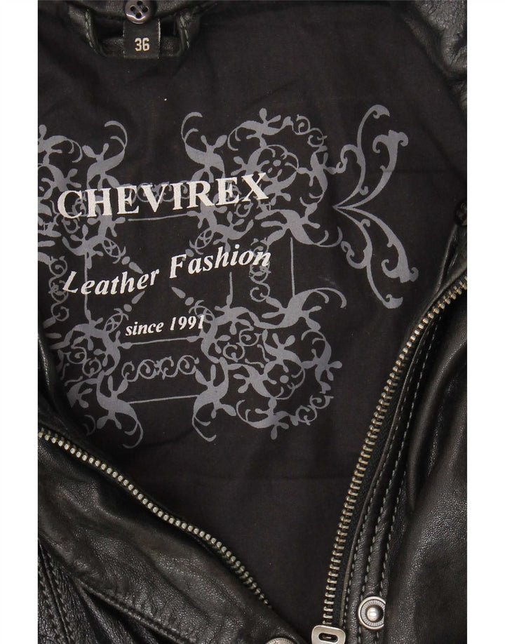 Chevirex Damen Lederjacke EU 36 Small Schwarz