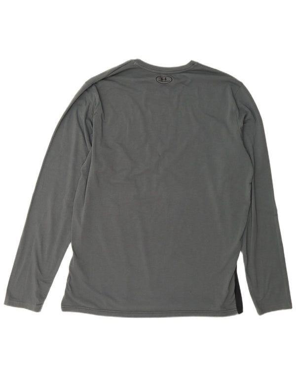Under Armour Herren-Oberteil mit langen Ärmeln, XL, Grau, Colourblock-Baumwolle