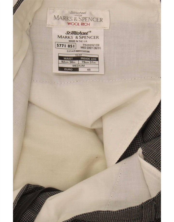 Marks & Spencer Herren St. Michael Anzughose W36 L31 Grauer Hahnentritt