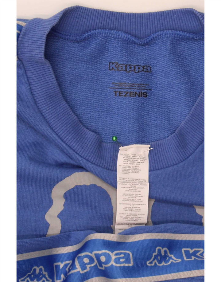 Kappa Damen Tezenis Crop Graphic Sweatshirt Pullover UK 14 Mittelblau