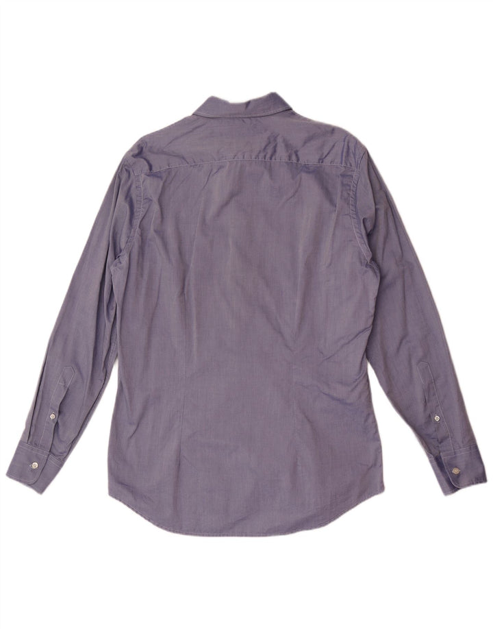 Fred Perry Herren-Slim-Fit-Hemd, groß, aus blauer Baumwolle