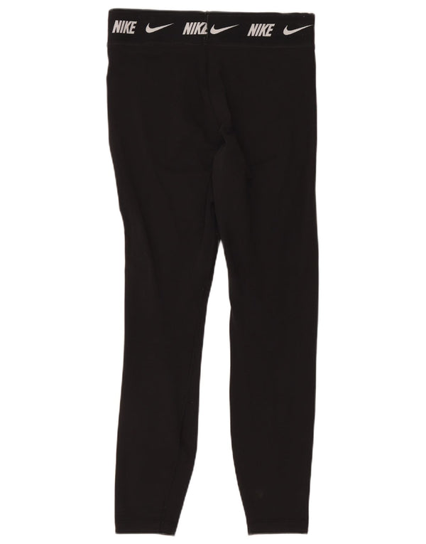Nike Damen Tight Fit Graphic Leggings UK 16 Large Schwarz Baumwolle