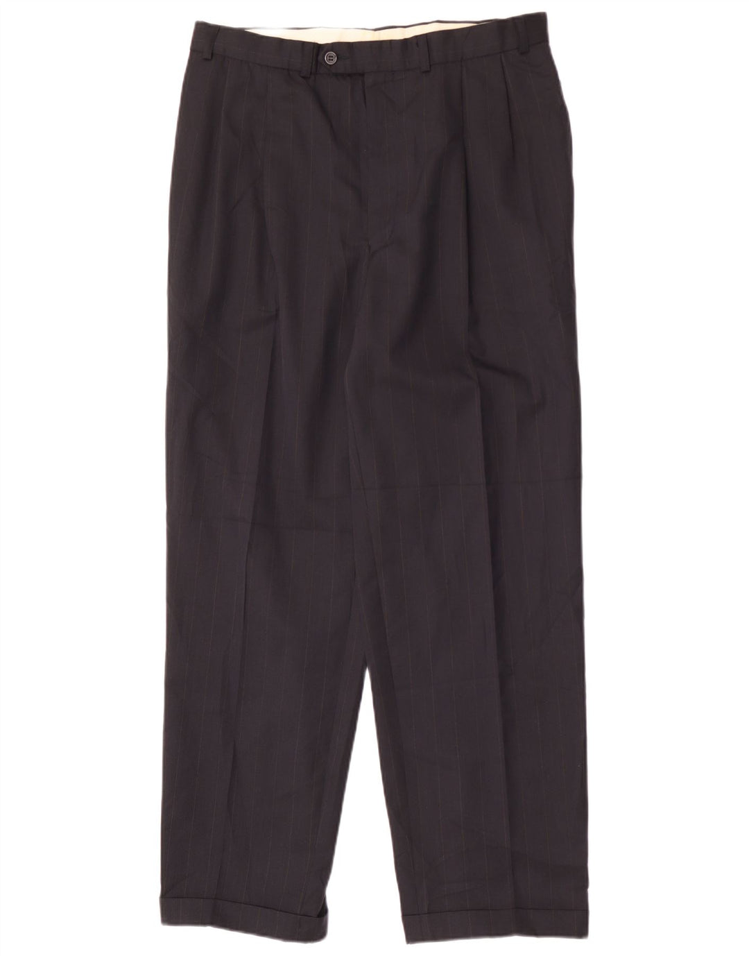 Marks & Spencer Herren-Anzughose mit Pegged-Anzug, W36 L31, marineblaues Polyester
