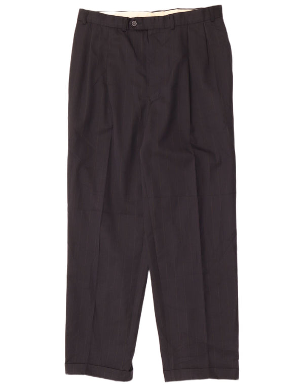 Marks & Spencer Herren-Anzughose mit Pegged-Anzug, W36 L31, marineblaues Polyester