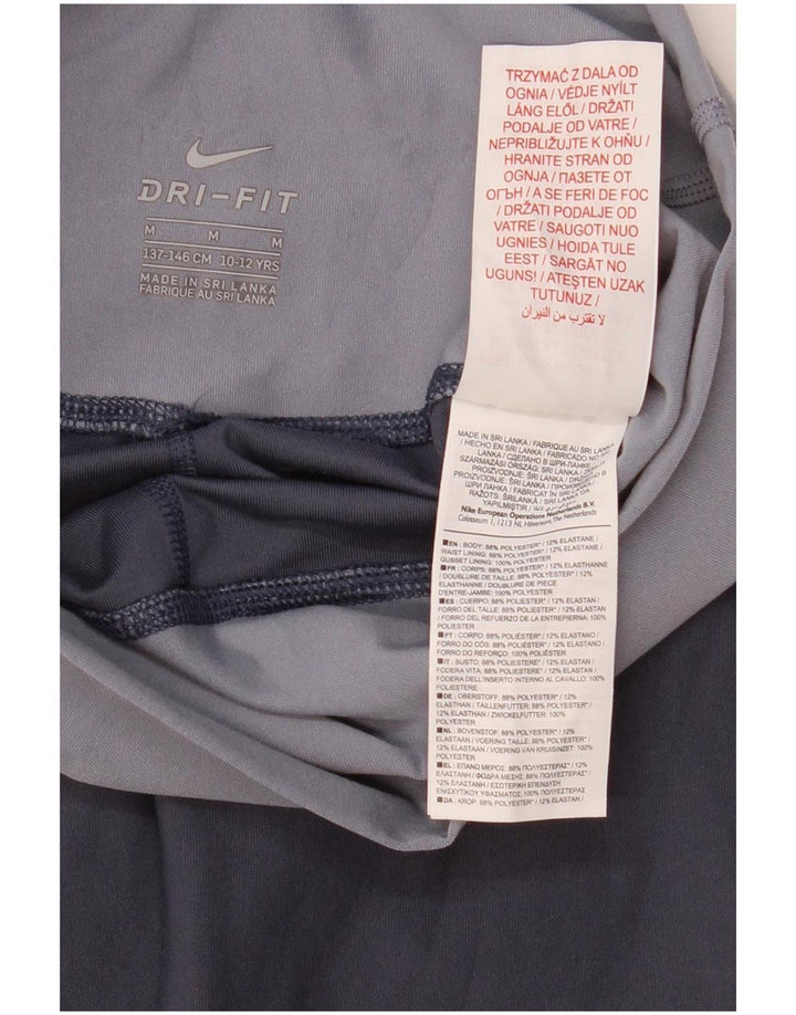 Nike Dri-Fit-Leggings für Mädchen, 10–11 Jahre, mittelblaues Farbblock-Polyester