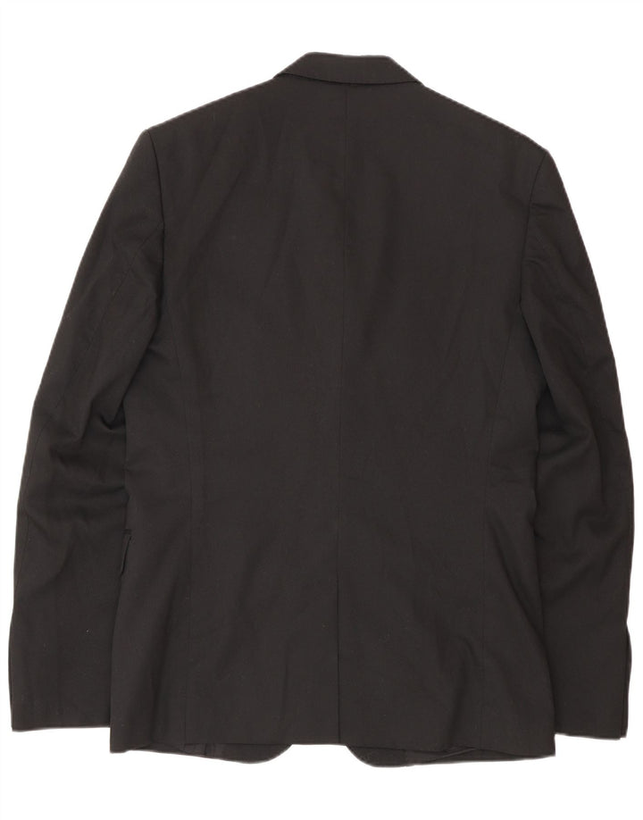 Zara Herren 2-Knopf-Blazerjacke EU 46 Small Schwarz Polyester